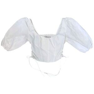 Abercrombie & Fitch Lace up Poplin Corset Top